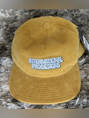 IPD Corduroy Snapback Hat Yellow International Pro Designs Cap New With Tags